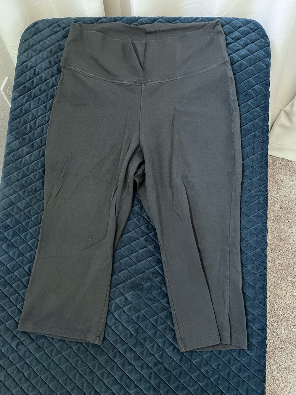 Gray Capri High Waist Leggings - Old Navy Active Wear XXL 93% Cotton Casualwear